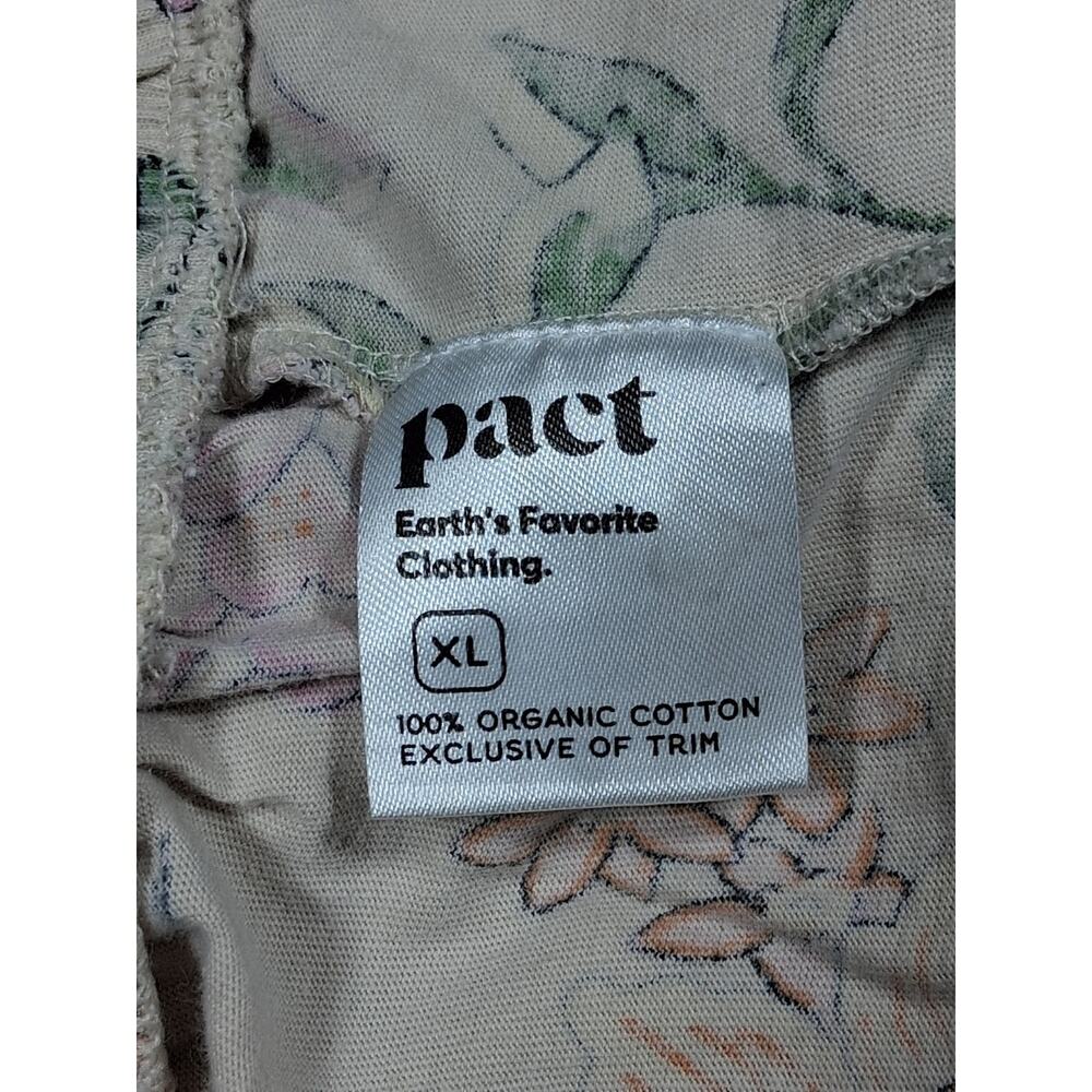Pact Staycation Sleep Pants Womens XL Organic Cotton Floral Hummingbird Wide Leg - Picture 5 of 8